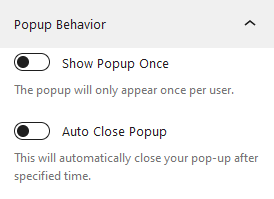 Popup Behaviour 