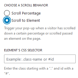 Popup Scroll Percentage