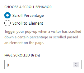 Popup Scroll Percentage