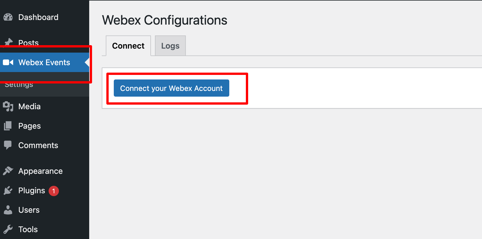 Connect Webex Account